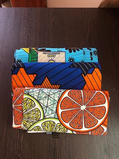 Folded Ankara wax print fabrics